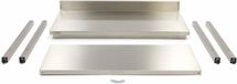 Maxima Table de travail inox 140 x 60 cm Hauteur réglable avec crédence et étagère inférieure