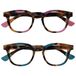 Opulize Ava 2 Stuks Vrouwen Dames Bruine Schildpad Roze Turquoise Comfortabele Pasvorm Leesbril Scharnieren Met Veer RR62-4Q +1,50