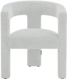 Vente-unique Fauteuil van wit gestructureerde stof FAVINA