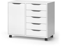Vicco Otwin Dressoir – 40.6 x 61.5 cm met 5 laden en 1 deur Wit