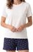 Schiesser Dames pyjama Mix & Relax, Korte mouw, Effen, Vrouwen, donkerblauw / crème, 95% Katoen, 5% Elastaan, XXL