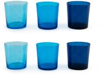 Excelsa Italiaans Design set van 6 Manhattan blauwe waterglazen 35 cl