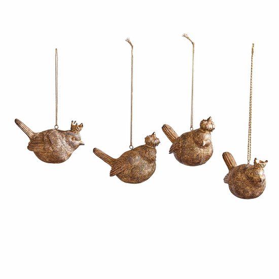 LOBERON Hanger set van 4 Dottica antiekgoudkleurig