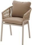 Hespéride Set van 2 tuinstoelen van aluminium en gevlochten touw ORIENGO Beige