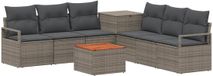vidaXL Bankstel 2 zitplaatsen Grijs en Donkergrijs Poly Rattan en Staal