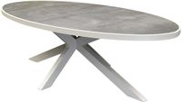 AVH-Collectie Ohio dining tuintafel ovaal 241x116x74.5cm keramiek aluminium zand/latte