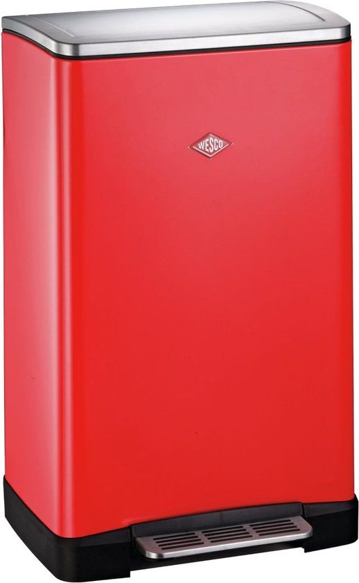 Wesco Big Double Pedaalemmer - 36 liter - Rood
