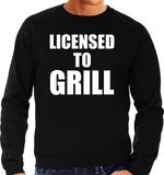 Bellatio Decorations Licensed to grill bbq / barbecue sweater zwart - cadeau trui voor heren - verjaardag / vaderdag kado L
