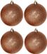 Cosy & Trendy Billiet - Vanlaere 4x Koperen kunststof kerstballen 10 cm - Glitter