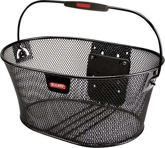 Klickfix Mand Ovaal - Zwart - 16 l - Staal - 40 x 19 x 29 cm