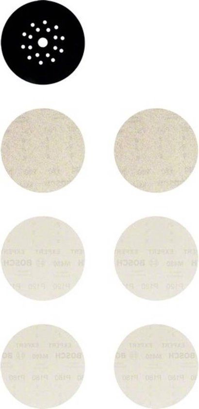 Bosch Professional Bosch Accessories 2608901667 Schuurnet voor wand- en plafondschuurmachine Korrelgrootte 80, 120, 180 (Ø) 225 mm 1 set(s)
