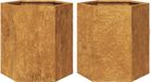 vidaXL Plantenbakken - 2 stuks - Zeshoek - 46x40x45 cm - Weervast - Staal