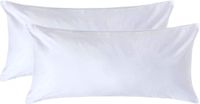 Homescapes Luxe Satijn Kussensloop 40x80 cm – Wit – Set van 2 – 100% Egyptisch Katoen Satijn – Draaddichtheid 1000