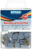 Stylex Prikbord punaises - 100x st - wit - platte kop - metaal - kantoor artikelen