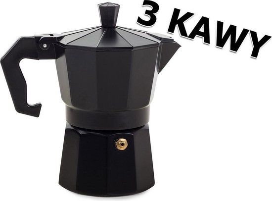 Merkloos Koffie Percolator - 3 kopjes - 150ml - Zwart