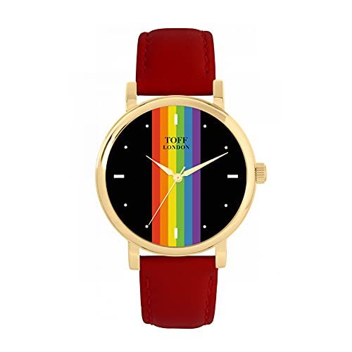 Toff London Pride Lineaire zwarte wapenstokken Horloge - 5059656674238