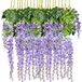 DearHouse 12 Pack 7,6 voet kunstmatige nep blauweregen, rank, rotan, hangende slinger, zijden bloemen, string, thuis, feest, bruiloft, decor (paars 2)