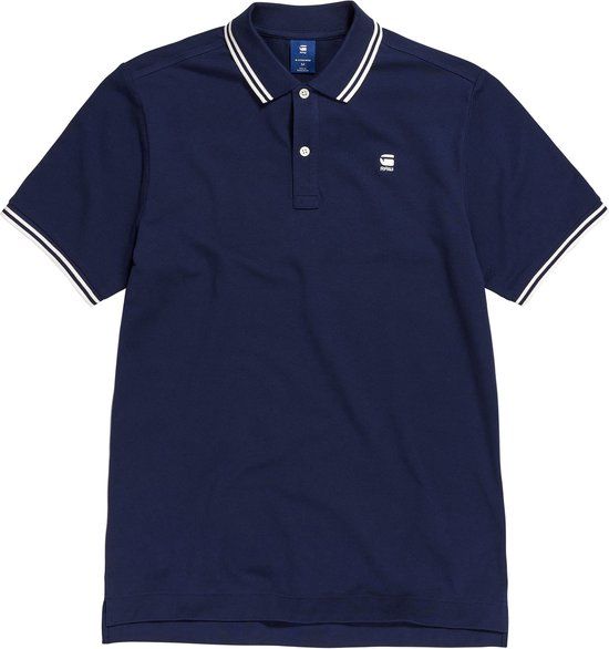 G-Star Raw Dunda Slim Stripe Polo S/s Polo Shirt - Blue - Men's XXL