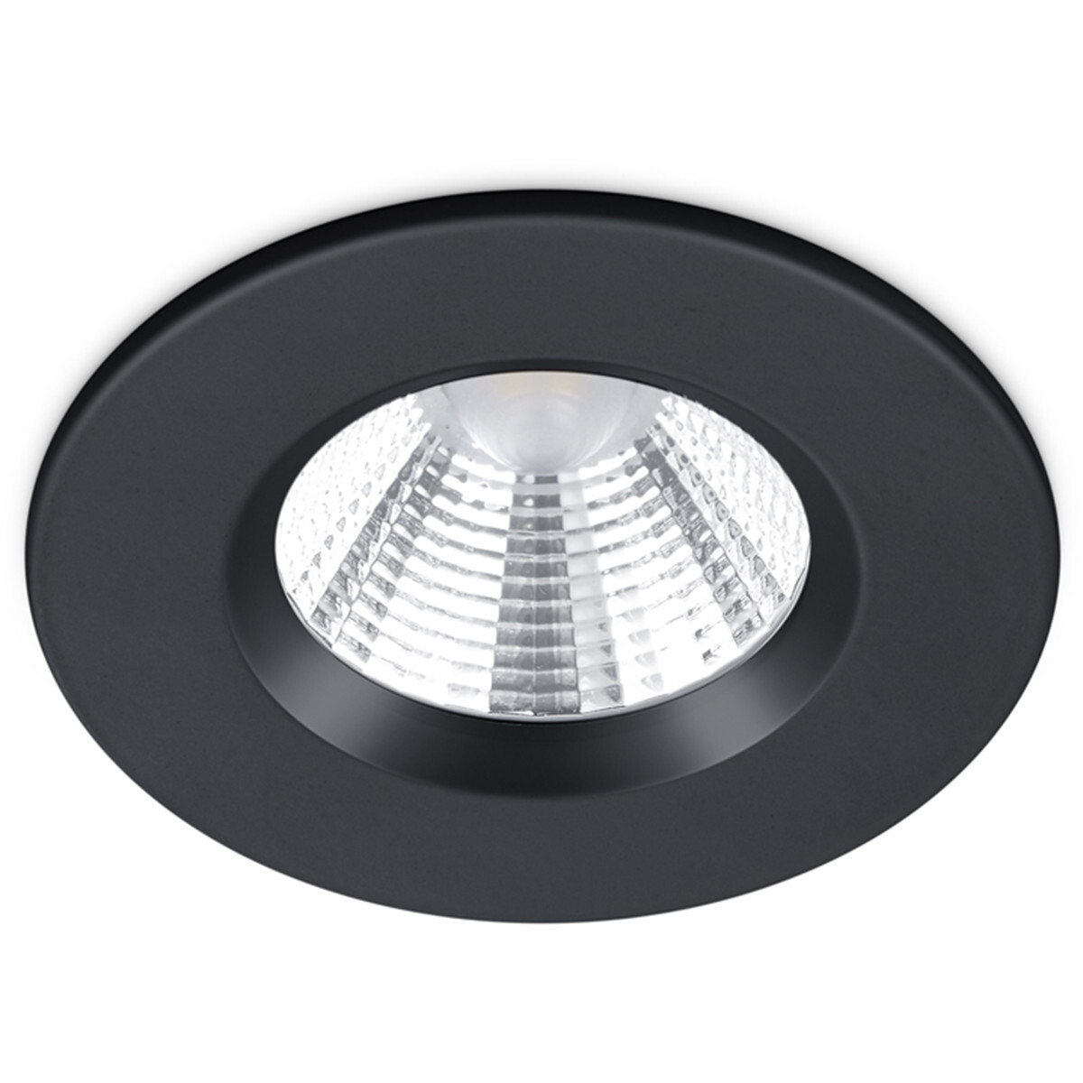 BES LED LED Spot - Inbouwspot - Trion Zagrona - 5W - Waterdicht IP65 - Dimbaar - Warm Wit 3000K - Mat Zwart - Aluminium - Rond