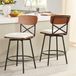 Ensemble de 2 tabourets de bar, pivotant, hauteur d'assise 66 cm, crème