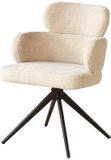 Lizzely Garden & Living Set van 4 eetkamerstoelen Elinor draaibaar beige chenille