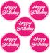 Bellatio Decorations Bierviltjes/onderzetters Happy Birthday - 20x stuks - fuchsia roze - D10 cm