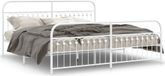 Maison Exclusive - Lit cadre avec tête et pied de lit en métal blanc 193x203 cm
