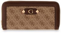 GUESS Lindsey SLG Zip Around Wallet Latte Logo bruine