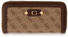 GUESS Lindsey SLG Zip Around Wallet Latte Logo bruine