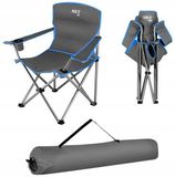 NILS CAMP Opvouwbare Campingstoel NC3079 Grijs/Blauw met Hoes