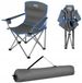 NILS CAMP Opvouwbare Campingstoel NC3079 Grijs/Blauw met Hoes