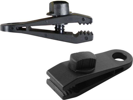 Tenttapijt Clips met Schroef - Zeil Clip Set Prof. - 4 stuks - Zwart - Plastic