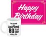Bellatio Decorations Koffiemok 80 Jaar - Wit Keramiek - 300 ml