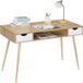 Bureau avec tiroir, chêne, blanc, 120x58x77, adapté pour le travail et le jeu