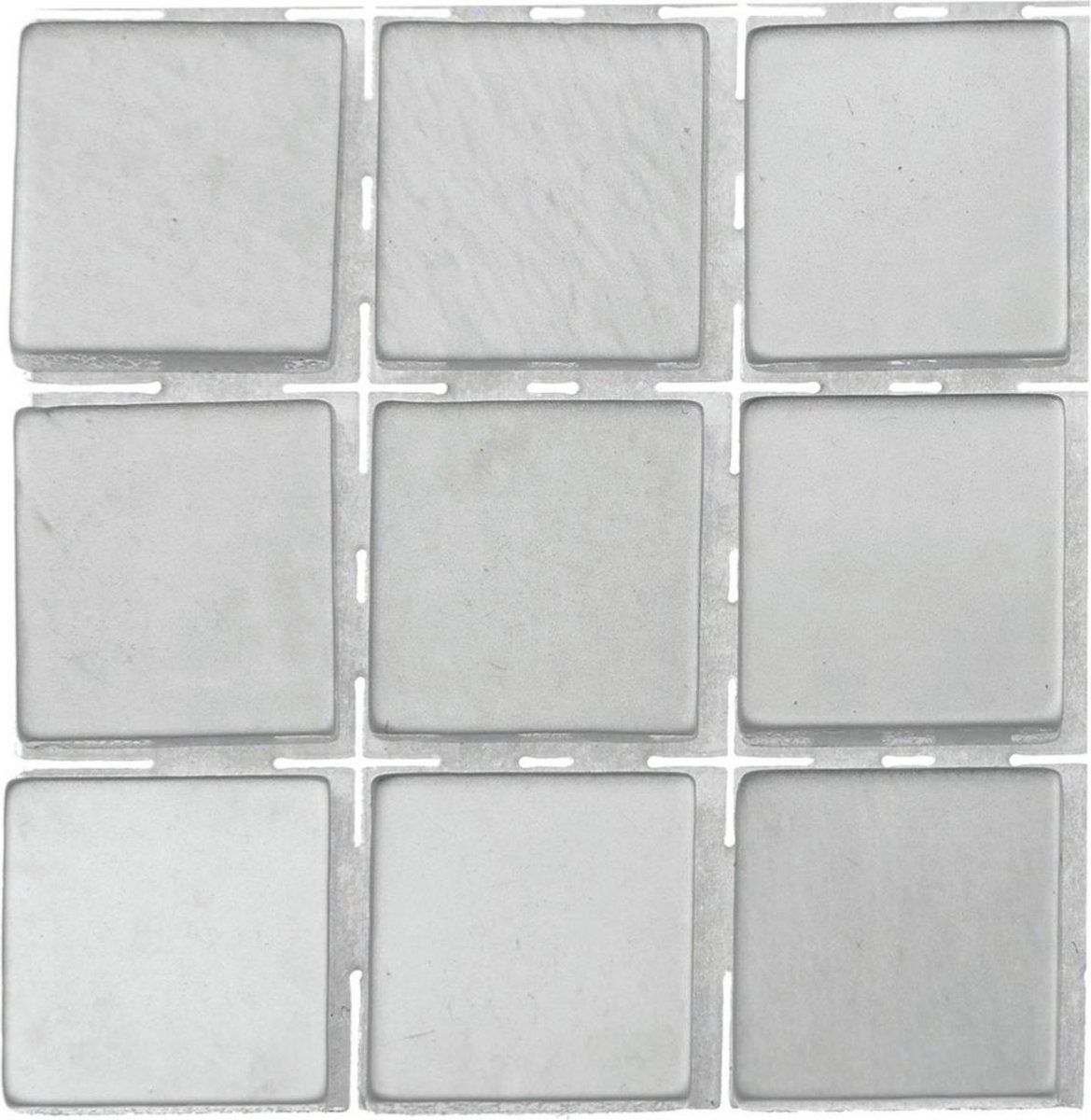 Glorex Hobby Mozaïek steentjes/tegels - Grijs - 10 x 10 x 2 mm