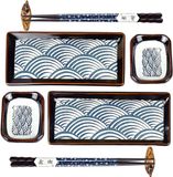 Japonais set de sushis en céramique sans marque - 8 pièces - élégant - pour mariage et pendaison de crémaillère