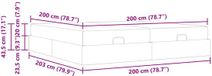 vidaXL Cadre de lit avec matelas - Noir - Bois - 200x203 cm