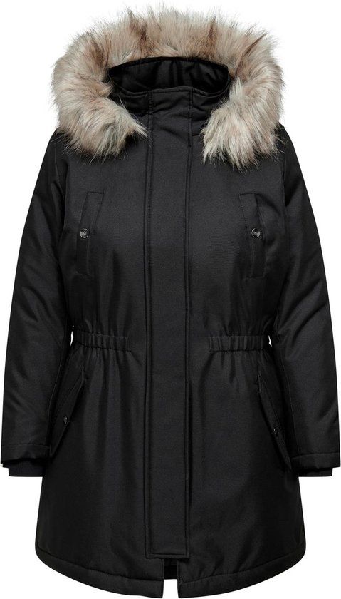 ONLY CARMAKOMA CARIRENA PARKA COAT OTW Dames Parka - Black Nature Fur - XL-54