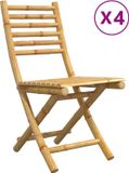 vidaXL Opklapbare stoelen, 4 stuks, 43x54x88 cm, bamboe