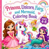 Princess Unicorn Fairy Mermaid Coloring Book