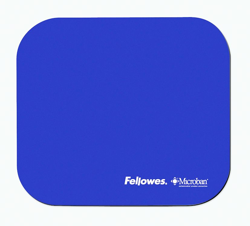 Fellowes Microban Mouse Pad - Blue - Rubber - Universal