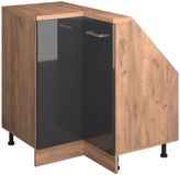 Vicco R-Line Hoekkeukenkast voor schuine wand – 75.6 cm met 1 deur Antraciet Hoogglans