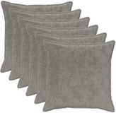 vidaXL Kussensloop 6 st houten lichtgrijs 80 x 80 cm nep konijnenbont