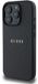 Guess Grained Gold Ring Hoesje Geschikt voor Apple iPhone 16 Pro - Back Cover Compatibel met MagSafe - Noir