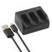 Ksix BXGO21 oplader voor 3 accu's Micro USB en USB Type C voor GoPro Hero 5