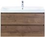 BES LED Maxx XL Badmeubelset 100 cm - Tabacco - Wastafel Just 1 Kraangat