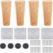 BeiJingLiangPinJiaZuoKeJiWenHuaFaZhanYouXianGongSi Pieds de table en bois 8 cm - 4 pièces chêne massif - pieds de remplacement coniques