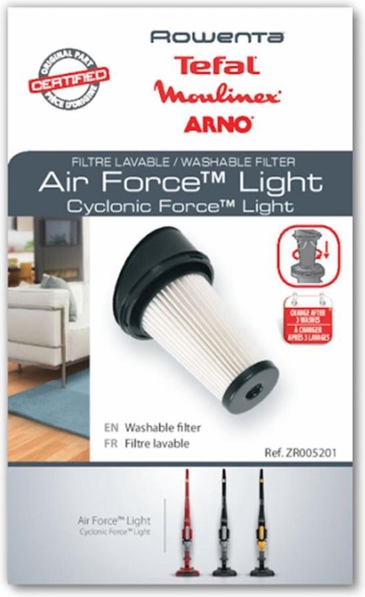 Rowenta Filter Wasbaar filter Airforce Light, Cyclonic Air Force Light ZR005201