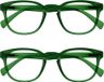 Opulize Pop 2 Stuks Retro Ronde Glad Mat Mosgroen Mannen Vrouwen Leesbril Scharnieren Met Veer RR2-6 +1,00