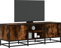 Maison Exclusive - Meuble TV, placage chêne fumé, 120x35x41 cm, matériau : panneau de particules et métal